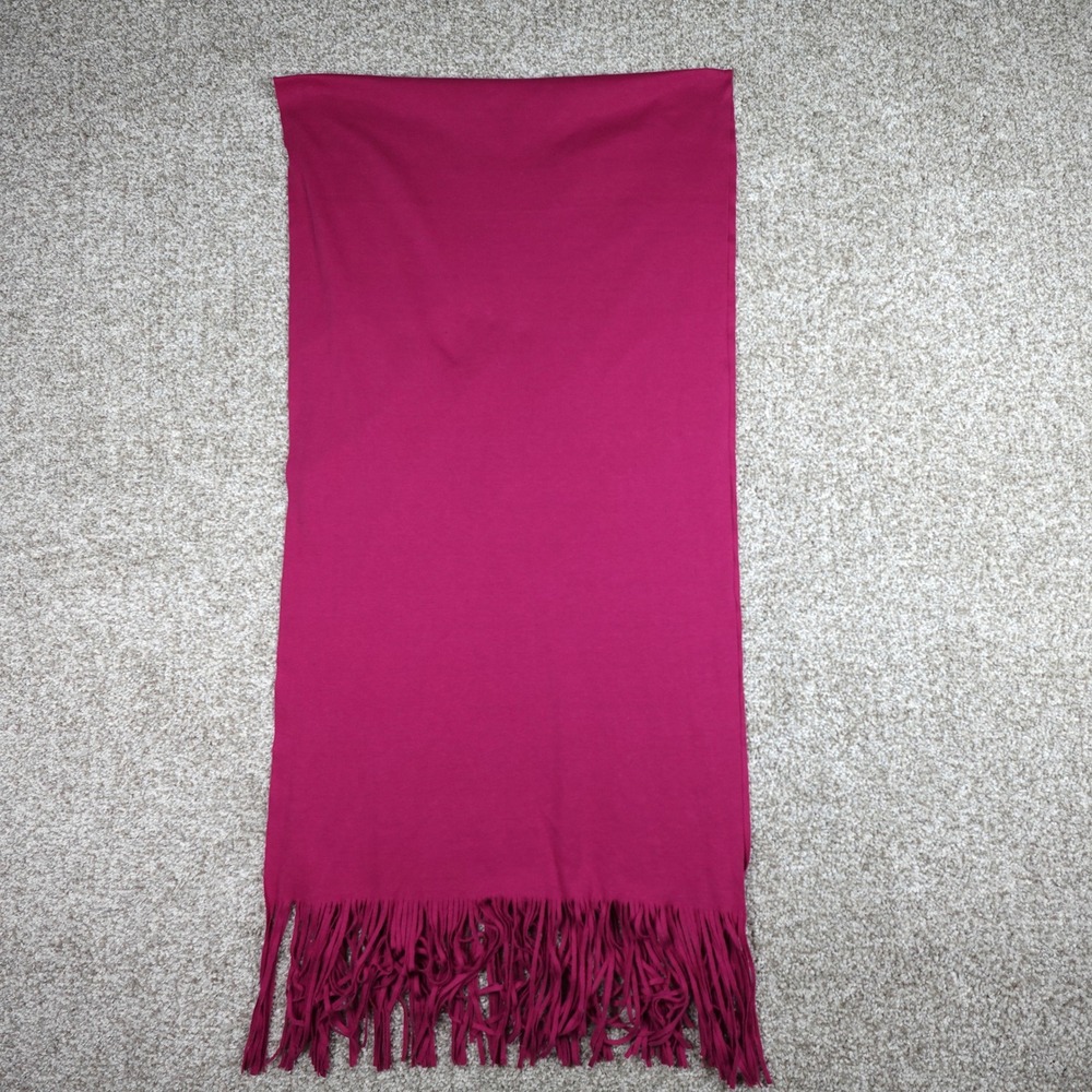 Magenta Pink Fringe Tassel Scarf Soft Jersey Wrap Lightweight Shawl Accessory